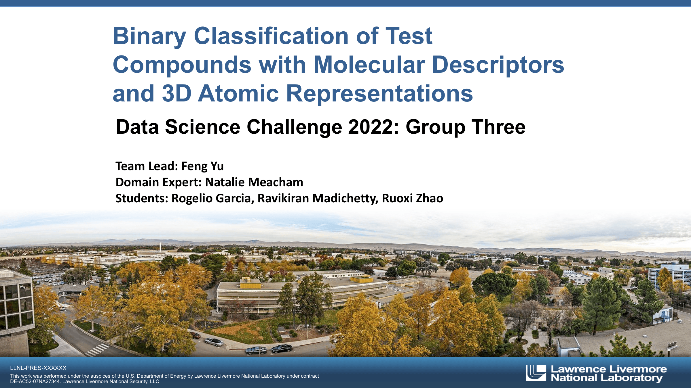 Slides preview: Binary Classification of Test Compounds with Molecular Descriptors and 3D Atomic Representations